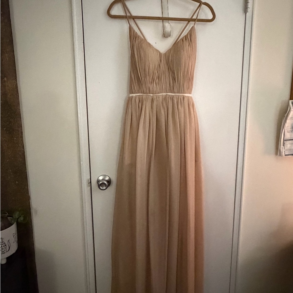 Elegant Tan Maxi Dress